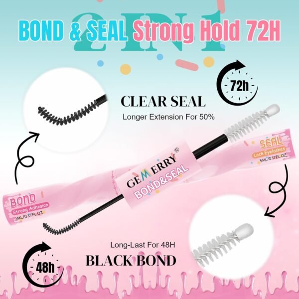 GEMERRY Lash Bond and Seal Waterproof Lash Cluster Glue Eyelash Glue for Eyelash Clusters DIY Use at Home
