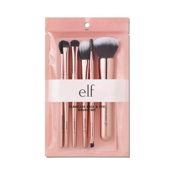 e.l.f. Flawless Face Kit, 6-Piece Brush Collection, Brushes For Face, Eyes & Brows, Vegan & Cruelty-Free
