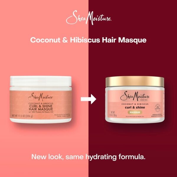 SheaMoisture Hair Mask Coconut & Hibiscus for Dry Curls Hair Mask with Shea Butter 11.5 oz