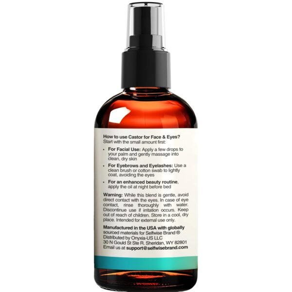 71IiN5J3xjL._SL1500_.jpg Organic Castor Oil For Face Moisturizer, Eyes, Eyelashes, Eyebrows, Wrinkles with Jojoba, Rosehip, Grapeseed, Squalane, Palmarosa, Bergamot and Vitamin E for Gentle Skin, Men & Women 1oz