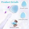 4pcs Lip Scrub Brush, Silicone Heart Lip Exfoliator Brushes Scrubber Tool, Double-Sided Lip Cleaning Exfoliating Remove Dead Skin Tool for Men Women Dark Lips- Pink & White & Blue & Yellow