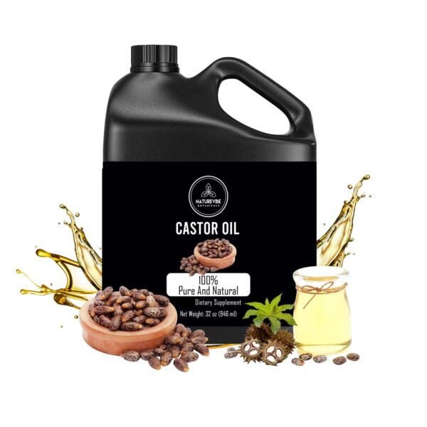 71Imb4nBneL._SL1500_.jpg Naturevibe Botanicals Castor Oil 32 Ounces | 100% Pure and Natural | Great for Skin Care and Hair Care | Hexane Free Unrefined Oil for Enhanced Eyebrows and Eyelashes 32 Fl Oz | 946ml