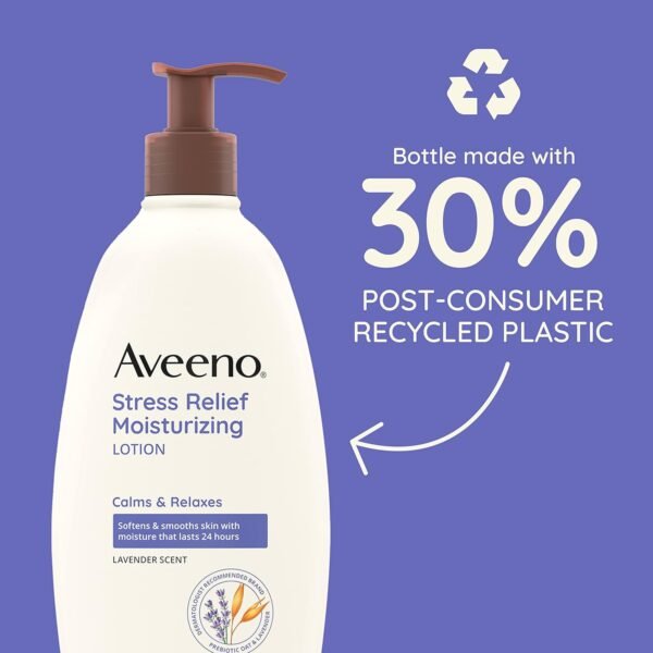 71ItJYVmVYL._SL1500_.jpg Aveeno Stress Relief Moisturizing Body Lotion 33 Fl Oz, Lavender Scent with Prebiotic Oat, Hydrating 24-Hour Moisturizer Non-Greasy for Dry Sensitive Skin, Paraben & Dye Free, Calming & Relaxing