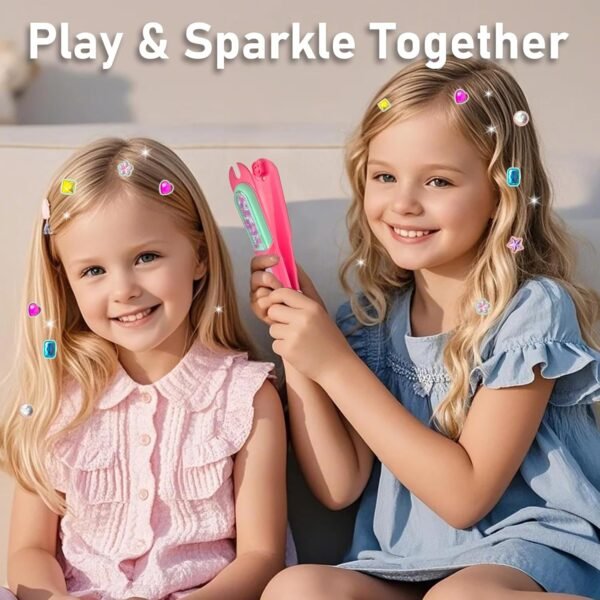 Hair Gem Stamper Kit for Girls - Bling Hair Jewels with 24 Reusable Gems, Hair Styling Tool & Creative Gift for Ages 3-12