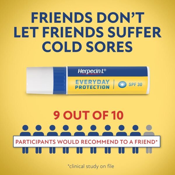 71J-Ql44QL._SL1500_.jpg Herpecin L Lip Balm Stick; Cold Sore Sun & Fever Blisters and Chapped Lips Relief Lip Balm with SPF30, Lemon Balm, and Lysine, 0.1oz