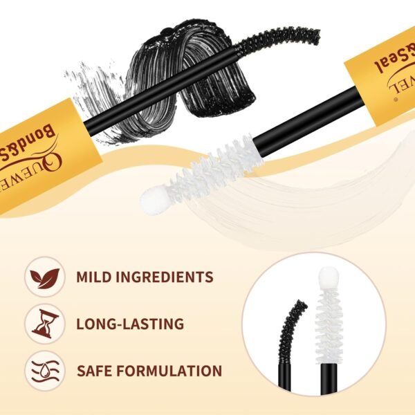QUEWEL Lash Bond and Seal, 2 in 1 Lash Cluster Glue 10ML Eyelash Glue Waterproof Lash Bond and Seal Strong Hold for DIY Lash Extensions at Home