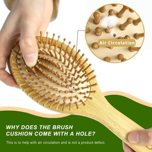 71JB-rgc7DL._SL1500_.jpg MRD Hair Brush Set, Natural Bamboo Comb Paddle Detangling Hairbrush, Wide-tooth and tail comb No Bristle, suit for Women Men and Kids Thick/Thin/Curly/Dry Hair Gift kit