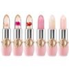 6 Pcs/Set Flower Jelly Lipstick Set Temperature Change Moisturizer Long Lasting Nutritious Shimmer Lip Balm Magic Color Change Lip Gloss (Color Changing Lipstick Set B)