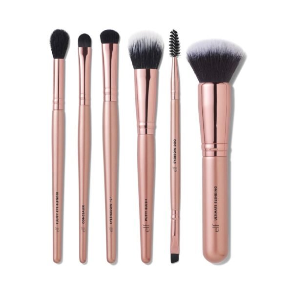 e.l.f. Flawless Face Kit, 6-Piece Brush Collection, Brushes For Face, Eyes & Brows, Vegan & Cruelty-Free