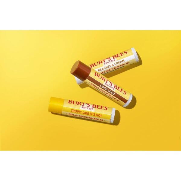 71JRRRQsOXL._SL1500_.jpg Burt’s Bees SPF 30 Lip Balm, Island Getaway - Coco Loco, Beaches & Cream, Tropic Like It's Hot, Water-Resistant Sun Care, Natural Origin Lip Treatment, 3 Tubes, 0.15 oz