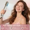 71JY2zvmb7L._AC_SL1500_.jpg Professional Hair Dryer 6 in 1, Blow Dryer + Automatic Curling Iron + Hair Straightener + Thermal Brush, Birthday Gifts for Women Teen Girls with Short Long Hair, Low Noise, Air Wrap Hair Styler