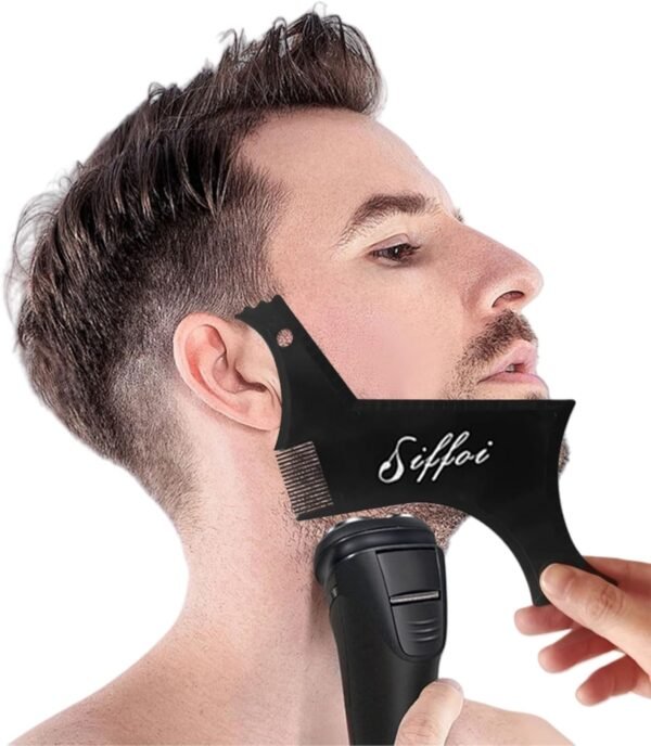 2PCS Men's Beard Shaping Styling Tool Set with Comb, 2025 Version Precision Edging for Jaw, Cheek & Neck Lines, Works with All Beard Razors & Trimmers (Large Size)