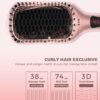 MEGAWISE Pro Ceramic Ionic Hair Straightener Brush for Home Salon | MCH Fast 20s Heating Tech with Auto-Off Safety | Anti-Scald with Universal Dual Voltage | Rotatable Power Cord