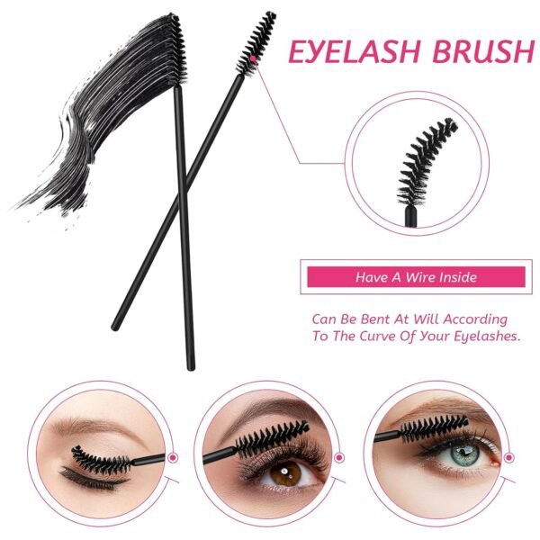 Maitys 260 Pieces Disposable Makeup Tools Kit, Eyeliner Brushes Mascara Wands Lipstick Applicators Plastic Organizer Box Short Waterproof Cape Stainless Steel Makeup Palette, Spatula(Black)