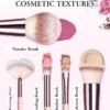 71Jz33lIEAL._SL1500_.jpg Makeup Brushes with Case, 20PCs Travel Makeup Brush Set, Foundation Concealer Blush Eyeshadow Brush Set Contour Powder Eyebrow Eyelash Brush Kit with Led Light Mirror Holder & 2 Powder Puff-Pink