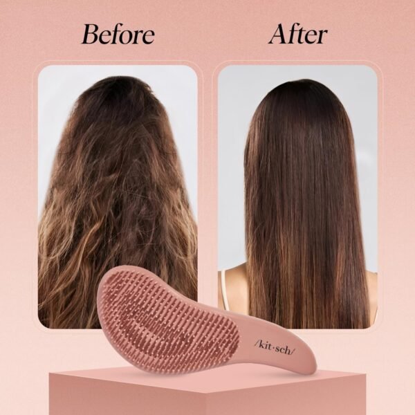 Kitsch Detangler Hair Brush for Curly or Straight, Wet and Dry Hair, Detangling Brush with Flexible Hairbrush Bristles, Hair brushes for Women & Men, Adults & Kids, for Shower & Travel - Terracotta