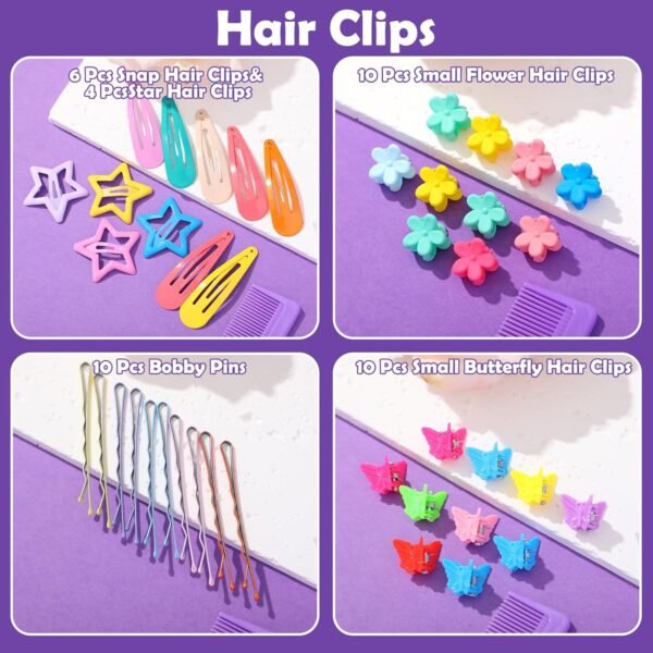 71K-eXwc11L._AC_SL1500_.jpg auroray Hair Accessories for Girls, 1698 Pcs Hair Rubber Bands with Elastic Hair Ties Hair Clips Hair Wax Stick Spray Bottle Hair Styling Tools