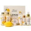 Lemon Scent Bath Spa Gift Box Set for Women - Shower Gel, Bubble Bath, Body Cream, Soap, Salt, Essential Oil