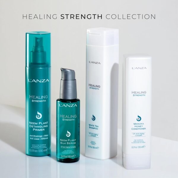 L'ANZA Healing Strength Neem Plant Silk Hair Serum, Neem Oil Anti Frizz Damaged Hair Treatment, Nourishes, Strengthens, Boosts Shine, and Prevents Breakage From Split Ends, New Bottle (3.4 Fl Oz)