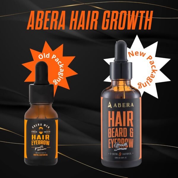 Abera Hair Growth Serum for Hair Loss, Natural Hair Regrowth Treatment for Hair & Beard with Biotin & Castor Oil, Recommended Combo (2 Serum + Gift)