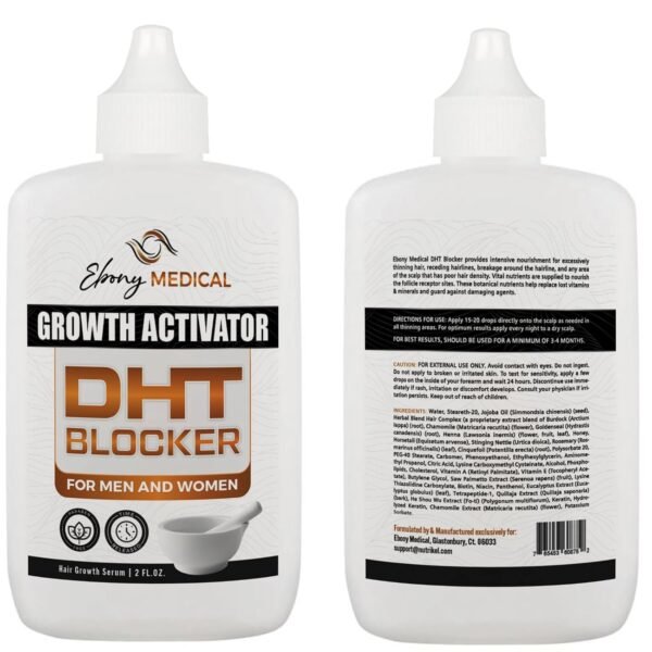 Ebony Medicals DHT Blocker Hair Growth Serum for Thinning Hair – Hair Regrowth Treatment for Men & Women – Procapil Formula – Thickens Fine Hair – Liposomal Scalp Serum – 2 fl oz