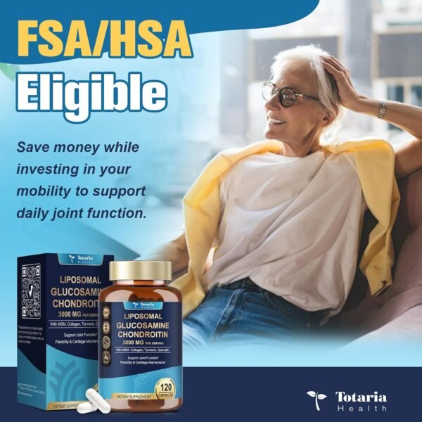 71KUmSUJnfL._AC_SL1500_.jpg Glucosamine Chondroitin MSM Collagen, 3000MG HSA FSA Eligible Items Only List for Men & Woman, Hsa Store Eligible Items Supplement, Glucosamine Chondroitin Sulfate 120 Capsules Made in USA
