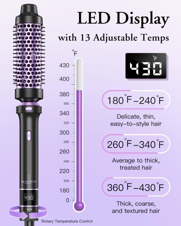 71KVfr9Y2BL._SL1500_.jpg 5 in 1 Curling Iron, Curling Wand Set with Thermal Brush, Flat Iron Hair Straightener, 3 Ceramic Irons (0.35"-1"), 13 Adjustable Temps, Hair Curler Waver with Heat Resistant Mat, Glove, Clip