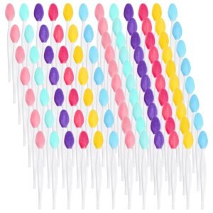100 Pack Lip Scrub Brushes, Double Sided Silicone Exfoliating Lip Brush, Soft Lip Facial Cleaning Scrubber Tool for Smoother and Fuller Lip Appearance