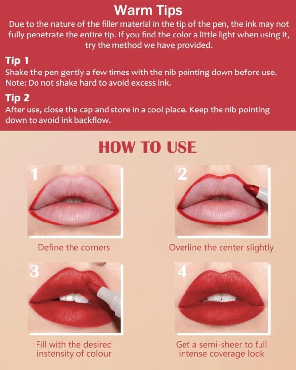 71KYJbJCY3L._SL1500_.jpg Lip Stain Liner Pen Set-4 Pcs Hydrating Lip Stain Lip Liner Pencil Kit,Longlasting Waterproof Smudgeproof Matte Color Look,Precise Chisel Tip Smooth,Women's Day Makeup Gift Kit for Women Girl
