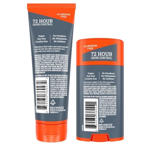 Mando Whole Body Deodorant - Invisible Cream Tube and Solid Stick - 72 Hour Odor Control - Aluminum Free, Baking Soda Free, Skin Safe - 3.0 Ounce Tube and 2.6 Ounce Solid Stick Bundle - Mt Fuji