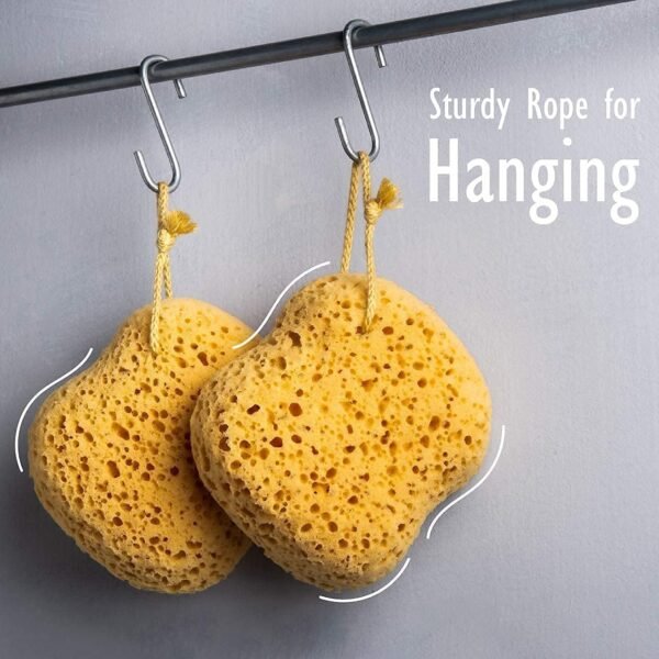 myHomeBody Bath Sponge, Foam Loofah, Body Scrubber for Bathing, Exfoliating Shower Pouf for Shower – Large Size, Lots of Lather, Curvy, 3 Pack