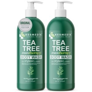 Tea Tree Body Wash MaxTherapy, Soothes Itchy Skin, Athlete’s Foot, Jock Itch, Acne, Eczema & Psoriasis, Cleansing Defense for Dry and Sensitive Skin, Men & Women, 2-Pack
