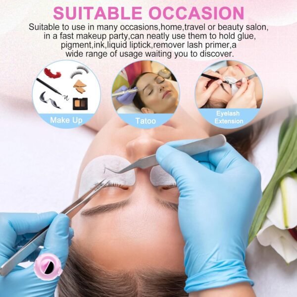 71L6u5HC-fL._SL1500_.jpg NXJ INFILILA Glue Rings, 100PCS Disposable Plastic Glue Rings for Eyelash Extensions, Nail Art Tattoo Holder, Blossom Smart Cups for Eyelash Extension Supplies Pink