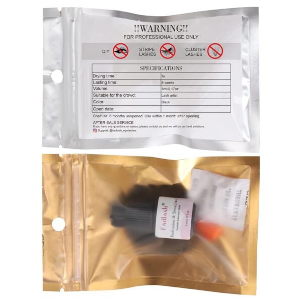 Eyelash Extension Glue FADLASH Extra Strong Lash Glue 5ml 1S Dry Time 8 Weeks Retention Lash Extension Glue Maximum Bonding Power Professional Use Only (NEVER for DIY/CLUSTER LASHES)