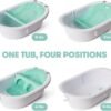 Frida Baby 4-in-1 Grow-with-Me Baby Bathtub, Baby Tub for Newborns to Toddler with Removable Bath Seat & Backrest for Bath Support in Tub