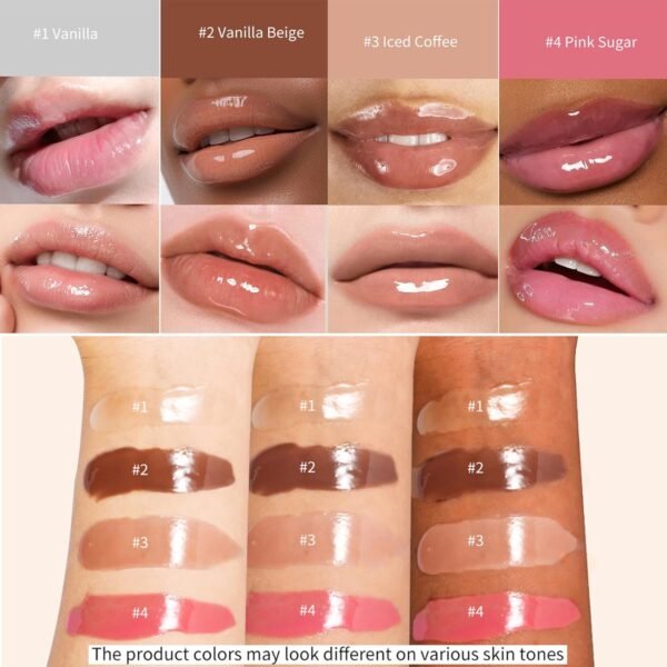 71LwQLVpDAL._SL1500_.jpg 4Pcs Hydrating Lip Gloss Set, Mini Lip Butter Balm Pack, High Shine Glass Finish Lip Moisturizing Plumping Lip Gloss Shiny Jelly Liquid Lipstick for Women