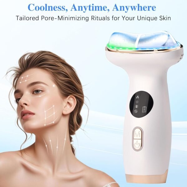 Cold Heat Facial Massager Red Light Therapy for Face Neck Lifting Firming Puffiness Reducer,7-in-1 LED Facial Sculptor Skin Care,Electric gua sha Lift Device Reduce Forehead Wrinkle Frown Smile Line