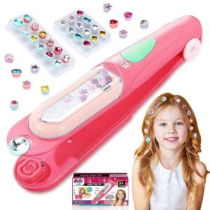 Hair Gem Stamper Kit,Hair Styling Tool with Reusable Shining Diamonds,Bling Hair Jewels for Girls Toys Quick Gems Hair Jeweler Hair Bedazzler Birthday Gifts Toys for Girls Ages 3-12