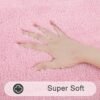 SHACOS Soft Fluffy Bathroom Runner Rugs Set of 3 Bath Mats with U Shape Toilet Rugs Non Slip Washable Bath Rugs Absorbent Bathroom Carpet for Shower Tub, Pink
