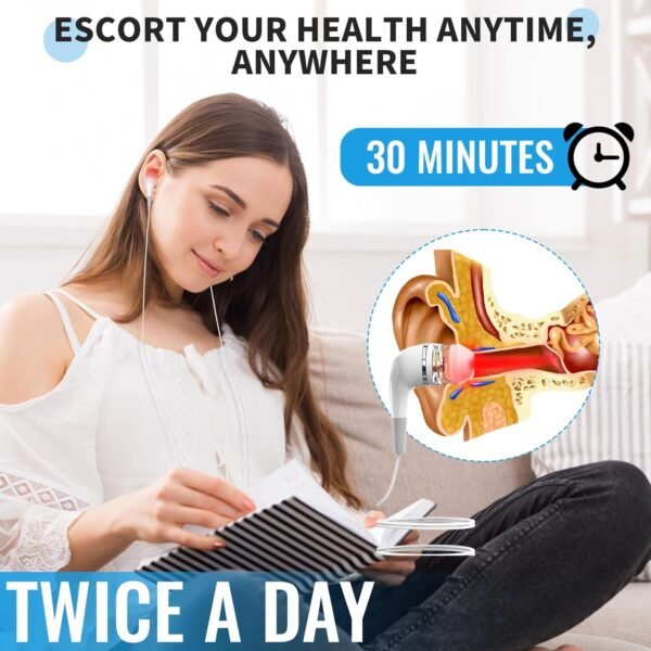 Red Light Therapy for Ears, USB Ear Care Red Light Device for Daily Use, Portable Red Light Ear Therapy Device to Promote Ear Comfort and a Soothing Experience