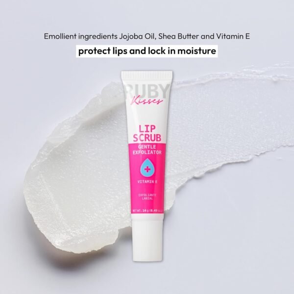 71MJ6uUdZcL._SL1500_.jpg Ruby Kisses Exfoliating Lip Scrub, Gentle Smoothing for Soft Lips, Jojoba & Shea Butter Enriched, Non-Greasy, Hydrating Lip Care, Lightweight for Healthy & Supple Lips
