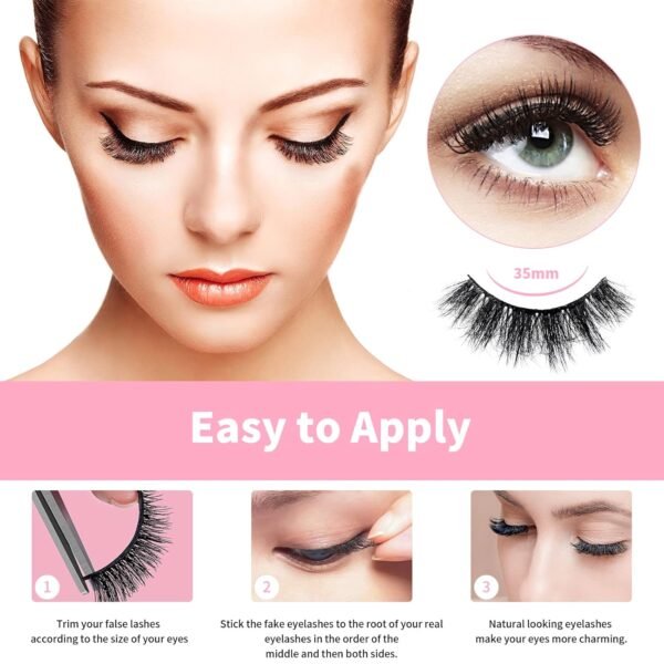 71MWmt99OfL._SL1500_.jpg False Eyelashes Cat Eye Lashes Faux Mink Lashes Natural Look Fluffy Wispy Lashes That Look Like Extensions Pestañas Postizas D Curl Lash Strips Short Fox Eye Lashes 7 Pairs Pack