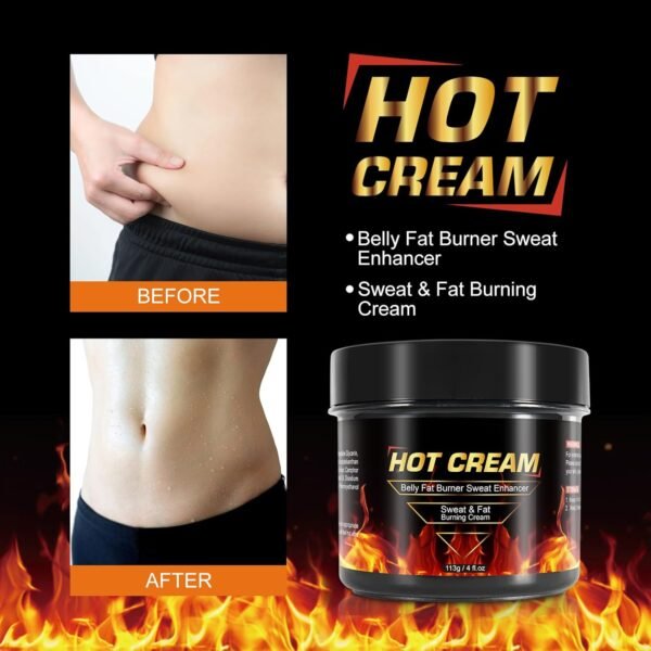 REBODUM Hot Sweat Cream, Fat Burning Cream for Belly Natural Weight Loss Cream Weight Loss Workout Enhancer for Women and Men Cellulite Treatment for Thighs Legs Abdomen Arms and Buttocks