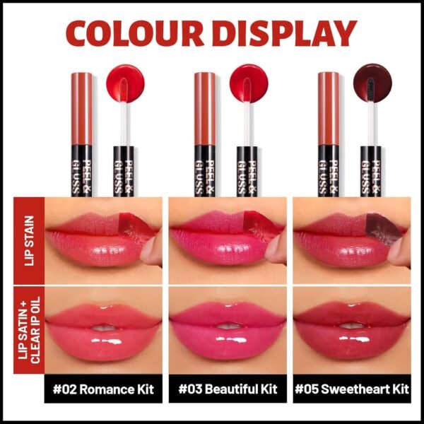 71MfSs12lrL._SL1500_.jpg Dual Ended Glossy Peel Off Lip Stain Combo Set, 3 Colors Moisturizing Waterproof Long Wear Tattoo Lip Liner with Clear Lip Gloss for Women, Non Sticky Pink Lip Tint Finish Lip Kit Makeup
