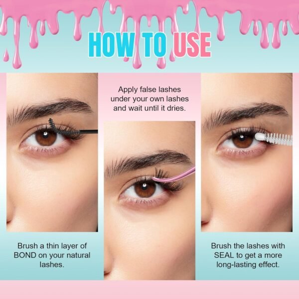 GEMERRY Lash Bond and Seal Waterproof Lash Cluster Glue Eyelash Glue for Eyelash Clusters DIY Use at Home