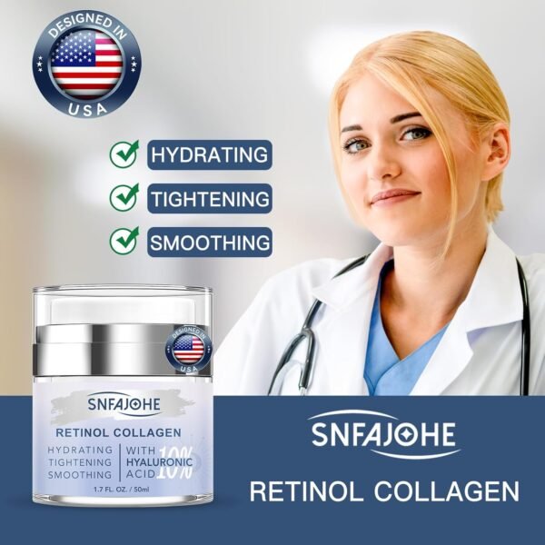 Instant Face Lift Cream with Retinol,Collagen & Hyaluronic Acid,Retinol Face Moisturizer for Wrinkles, Neck & Décolleté, Neck Firming Cream for Women & Men, 1.7 Fl Oz