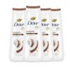 Dove Body Wash Restoring Coconut & Cocoa Butter 4 Count for Renewed, Healthy-Looking Skin Gentle Skin Cleanser That Effectively Washes Away Bacteria While Nourishing Your Skin 20 oz
