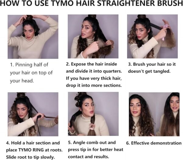 71Mp7v7SwL._AC_SL1500_.jpg TYMO Ionic Hair Straightener Brush - One-Step Hair Straightener for Women, Straightening Brush with Negative Ions, 16 Temp Settings, LCD Display, Dual Voltage, Hot Comb Flat Iron for Frizz-Free Styles