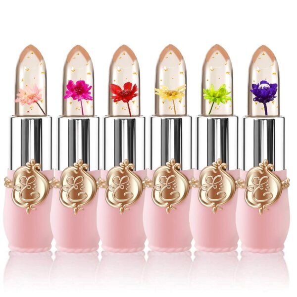 71MrqQjQZ4L._SL1500_.jpg 6 Pcs/Set Flower Jelly Lipstick Set Temperature Change Moisturizer Long Lasting Nutritious Balm Magic Color Change Lip Gloss