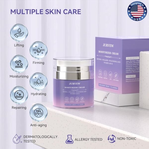 71Mt8ItZNlL._SL1500_.jpg Face Moisturizer Retinol Cream, Neck Collagen Cream for Tightening Skin, Anti Aging Day & Night Deep Facial Moisturizer for Women & Men, Tighten and Lift Wrinkle